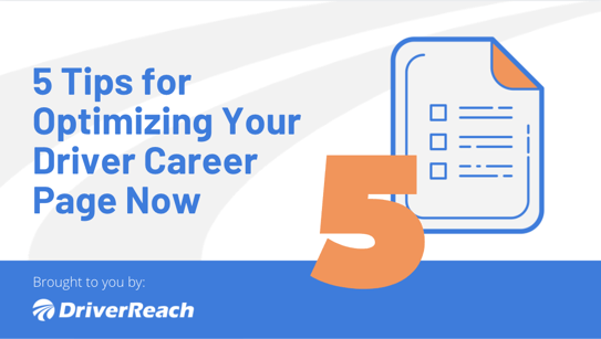 5 Tips for Optimizing Your Driver Career Page Now