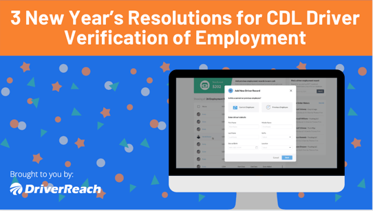3 New Year's Resolutions for CDL Driver Verification of Employment