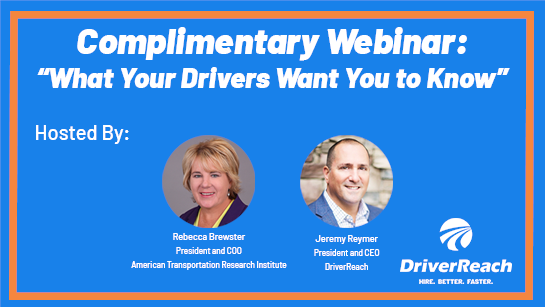 Upcoming ATRI Webinar: ‘What Your Drivers Want You To Know’ 